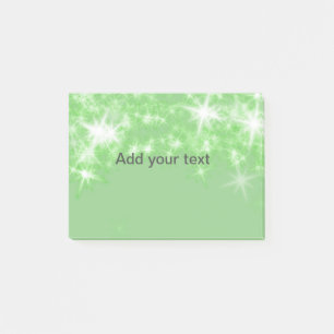 Einfacher grüner Glitter-Sternenglanz, fügen Sie I Post-it Klebezettel
