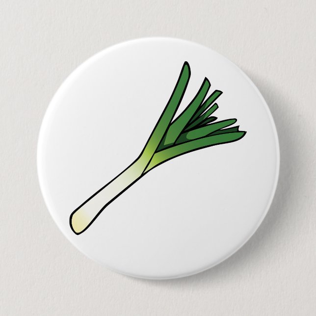 Einfacher grüner Lauch-Gemüse Button (Vorderseite)