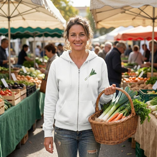 Einfacher grüner Lauch-Gemüse Hoodie (Von Creator hochgeladen)