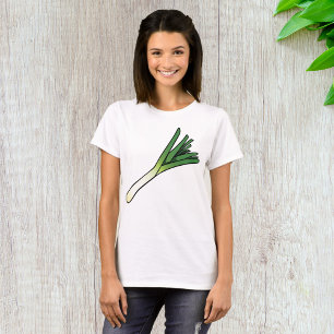 Einfacher Grüner Lauch Gemüse T-Shirt