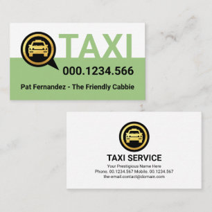 Einfacher grüner Taxi-Service-Layer Visitenkarte