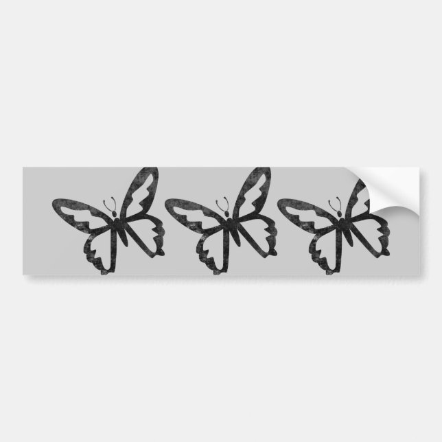 Einfacher Grungy schwarzer Schmetterling Autoaufkleber (Vorne)