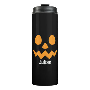 Einfacher Halloween-Jack-o-Lantern-Pumpkin-Name Thermosbecher