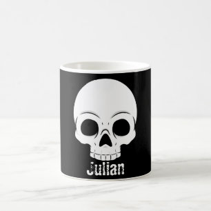 Einfacher Halloween Skull Spookname Kaffeetasse