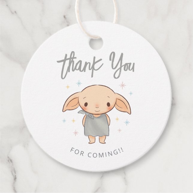 Einfacher Harry Potter - Dobby Baby Shower Geschenkanhänger (Vorderseite)