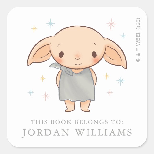 Einfacher Harry Potter - Dobby Baby Shower Quadratischer Aufkleber (Vorderseite)
