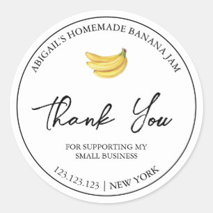 Einfacher, hausgemachter Bananenhahn - Dankeschön- Runder Aufkleber