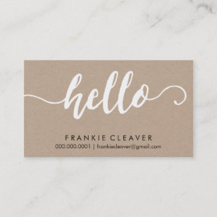 EINFACHER HELLO SCRIPT handgezogener Typ Kraftweiß Visitenkarte