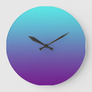 Einfacher Hintergrundverlauf Türkis Blau Lila Große Wanduhr