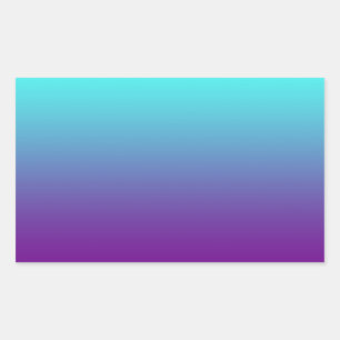 Einfacher Hintergrundverlauf Türkis Blau Lila Rechteckiger Aufkleber