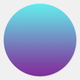Einfacher Hintergrundverlauf Türkis Blau Lila Runder Aufkleber