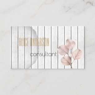 Einfacher Holz-Rosafarben-Blumenberater Visitenkarte