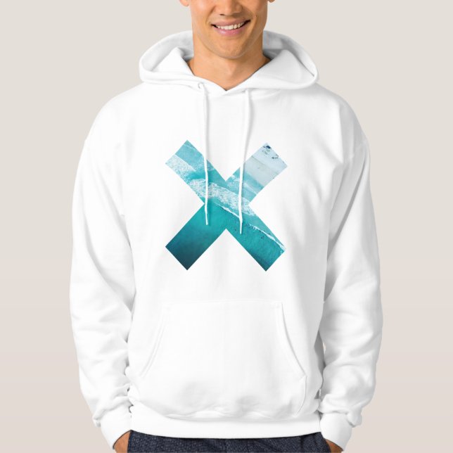 Einfacher Hoodie Form der tropischen blauen Lagune (Vorderseite)