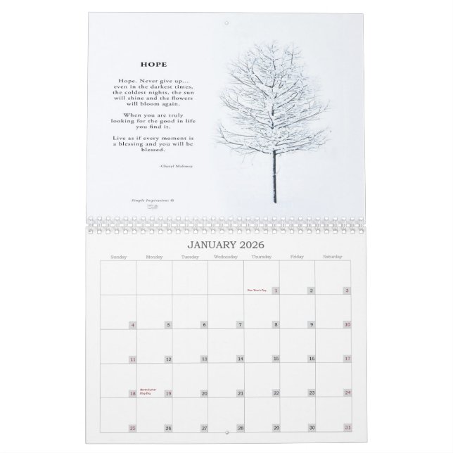Einfacher Kalender der Inspirations-2013 (Jan 2026)
