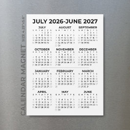 Einfacher Kalender-Magnet für das Schuljahr 2026-2 Magnetkarte