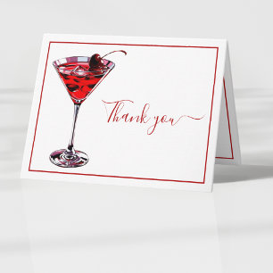 Einfacher Kirsch-Cocktail-Martini  Dankeskarte