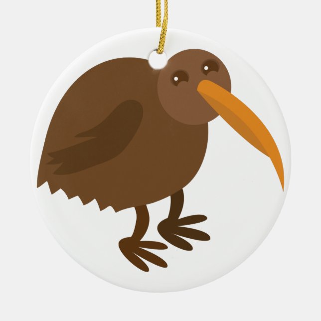 Einfacher KIWI Vogel Keramik Ornament (Vorne)