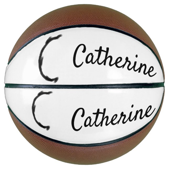 Einfacher kleiner schwarzer Monogramm-Buchstabe C  Basketball (Vorderseite)