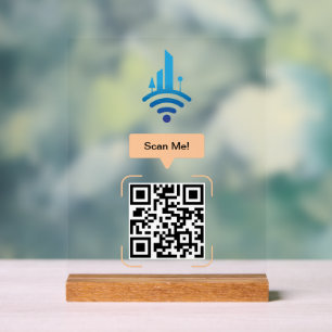 Einfacher kostenloser Wi-Fi-QR-Code Acrylschild