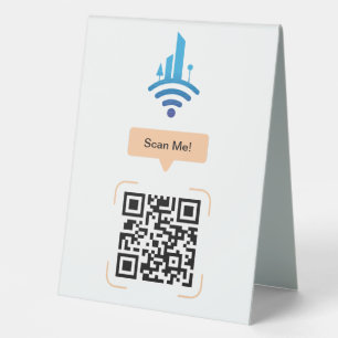 Einfacher kostenloser Wi-Fi-QR-Code Tischaufsteller