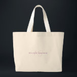 Einfacher Lavendel Minimalistischer Name für zwei Jumbo Stoffbeutel<br><div class="desc">Einfache Lavender Minimalistisch Zwei Monogram Name Tasche perfekt für Chefs, Berater, Profis oder Geschäftsleute.</div>