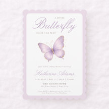 Einfacher Lavendel Schmetterling Baby Shower auf d