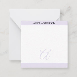 Einfacher leichter Lavender Chic Pastel Monogram M Mitteilungskarte