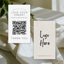 Einfacher Leinen-Logo-QR-Code Hinterlasse eine Bew