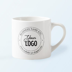 Einfacher Logo-Austausch & anpassbarer Text Weiß Espressotasse