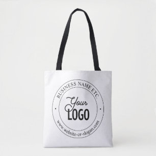 Einfacher Logo-Ersatz und anpassbarer Text Weiß Tasche