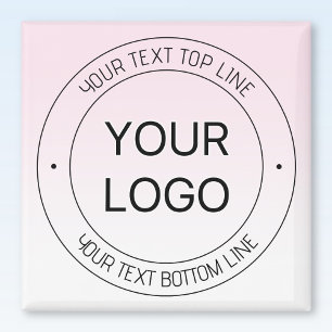 Einfacher Logo-Ersatz und bearbeitbarer Text Pink Magnet