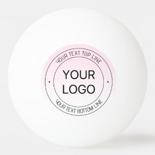 Einfacher Logo-Ersatz und bearbeitbarer Text Pink Tischtennisball
