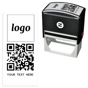 Einfacher Logo QR-Code Text Business Werbeartikel Permastempel