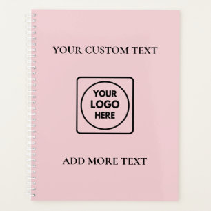 Einfacher Logo-Text Blush-Pink-Branding-Planer Planer