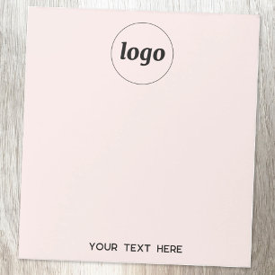 Einfacher Logo-Text Business-Werbung Blush-Pink Notizblock