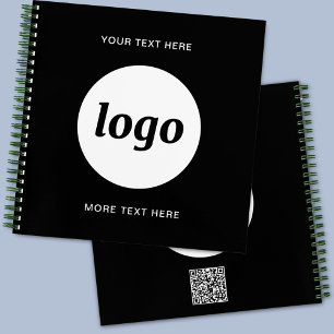 Einfacher Logo-Text-QR-Code für Geschäftsförderung Notizbuch