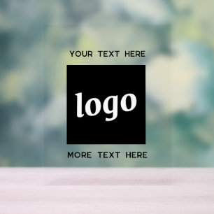 Einfacher Logo-Text Werbeunternehmen Acrylschild