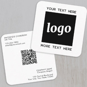 Einfacher Logo- und Text-QR-Code Quadratische Visitenkarte
