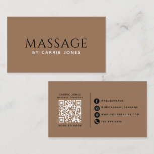 Einfacher Massagetherapeut Visitenkarte