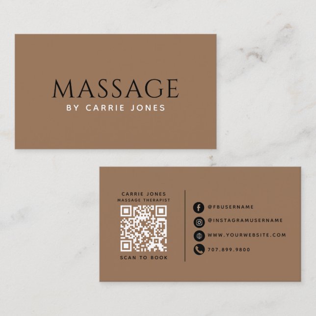 Einfacher Massagetherapeut  Visitenkarte (Vorne/Hinten)