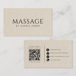 Einfacher Massagetherapeut Visitenkarte