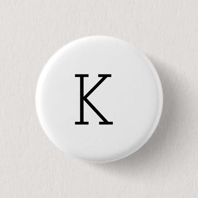 EINFACHER MINIMAL-MONOGRAMM-INDIVIDUELLE NAME-SCHL BUTTON (Vorderseite)