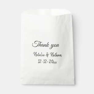 Einfacher minimaler Dankeschön-Paar-Name-Text-Datu Geschenktütchen