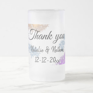 Einfacher minimaler Dankeschön-Paarnamens-Textdatu Mattglas Bierglas