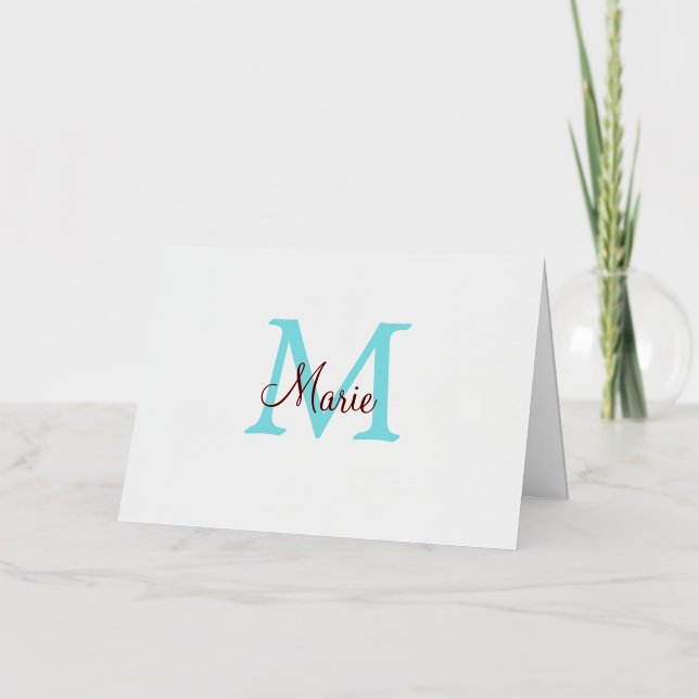 einfacher minimaler Name Monogramm rosa roter Wurf (Vorderseite)