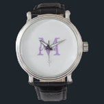 einfacher minimaler Name Monogramm rosa roter Wurf Armbanduhr<br><div class="desc">schönes Design</div>