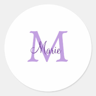 einfacher minimaler Name Monogramm rosa roter Wurf Runder Aufkleber