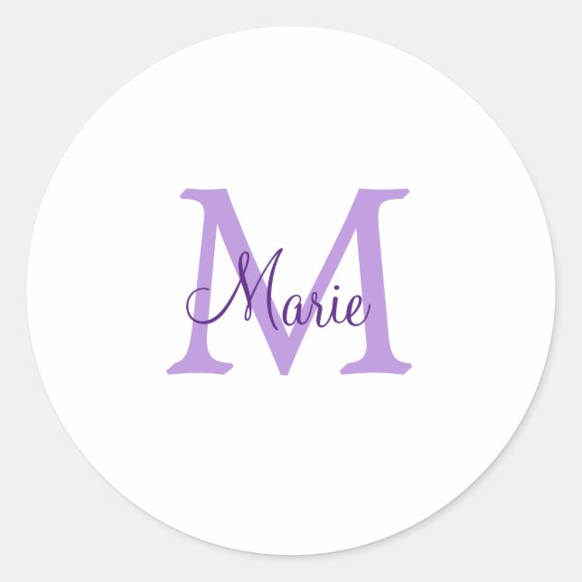 einfacher minimaler Name Monogramm rosa roter Wurf Runder Aufkleber (Vorderseite)
