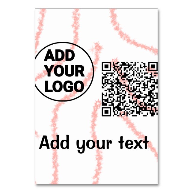 Einfacher minimaler q r Code Hinzufügen des Logo-S Tischnummer (Vorderseite)