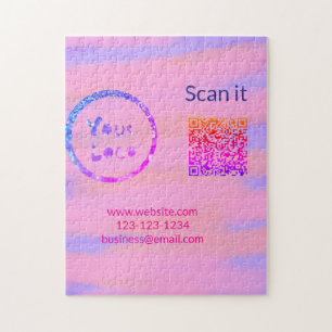 Einfacher minimaler q r Code Hinzufügen Logo Scan-